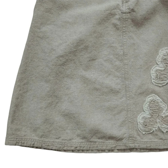 Point Zero A-Line Skirt  Neutral Tan Beige Raw Embroidery 11/12 - Picture 5 of 9